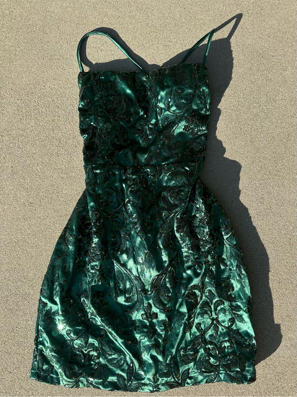 Emerald green mini dress